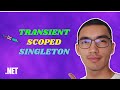 ASP.NET Core Dependency Injection Lifetimes: Transient - Scoped - Singleton