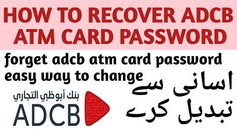 How to change adcb atm card password very easy