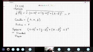 MAC2313 May 9  ( Coordinate in 3D- Distance Formula-Equation of Sphere)