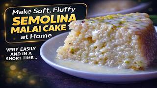 Super Soft Fluffy Suji Malai Cake Recipe | Easy Semolina Malai Cake at Home screenshot 5