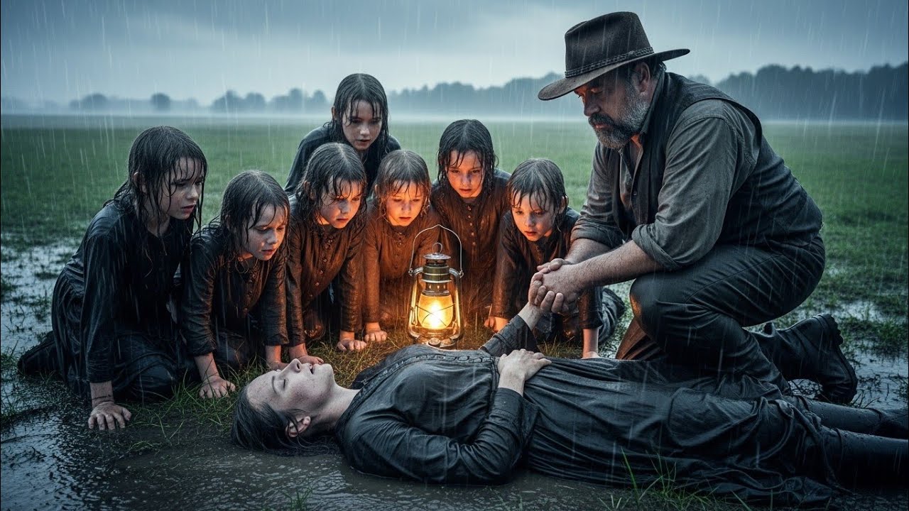 Он нашел семерых детей, дрожащих под дождем, а затем увидел, как их мать падает позади них.