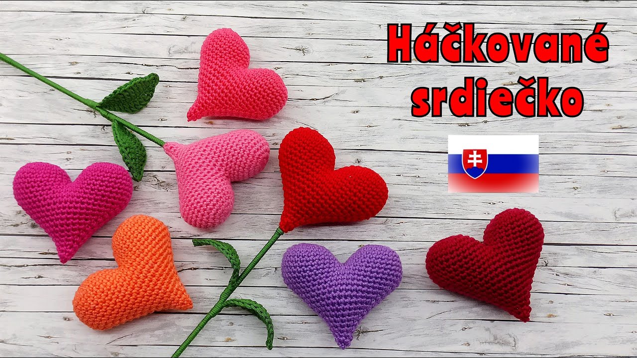 Háčkované srdiečko aj ako kvietok