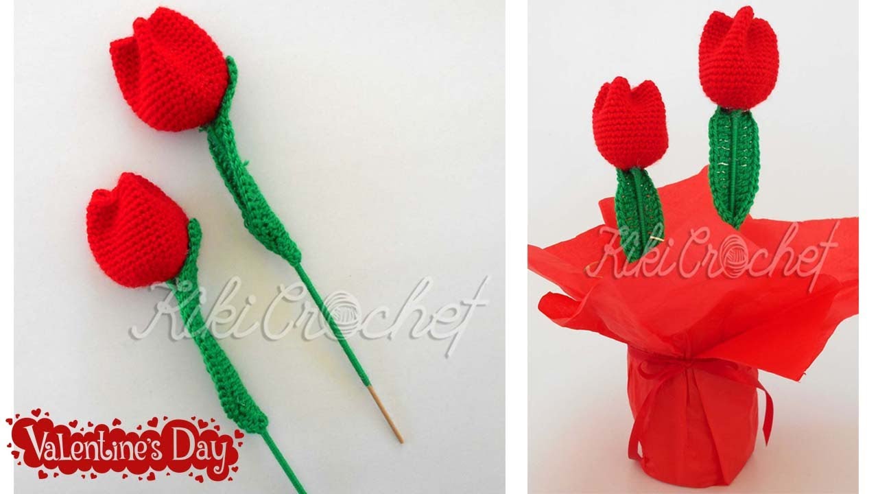 Πλεκτες Τουλιπες με Βελονακι