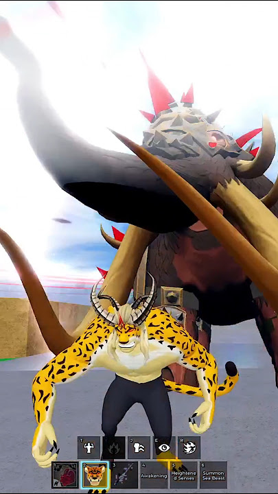 Leopard Reworked Vs Mammoth 😱 in blox Fruit 😈 #roblox #bloxfruit #dragonfruit #robloxedit