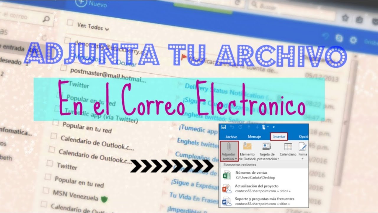Como Adjuntar Archivos En Outlook 2016 YouTube