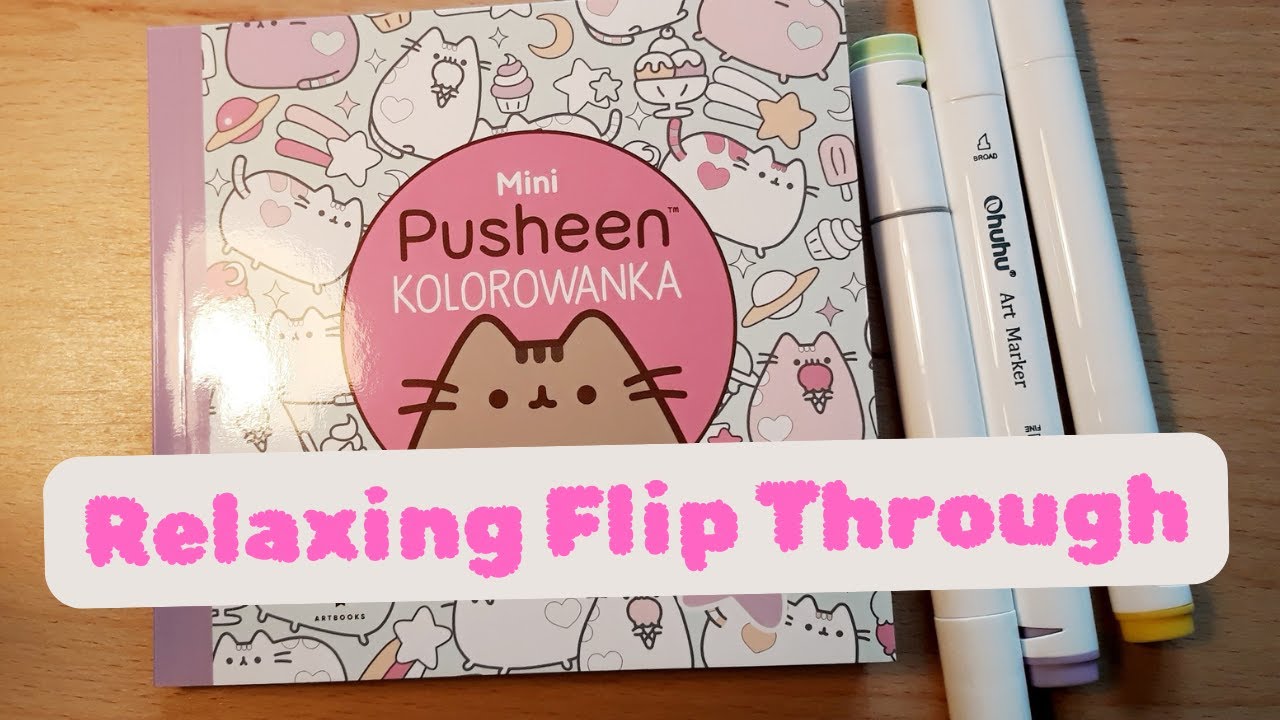 ASMR Relaxing Flip Through / Pusheen coloring book - YouTube