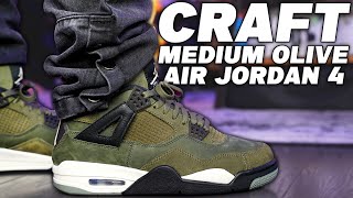 Air Jordan 4 " CRAFT " Medium Olive Review and On Foot