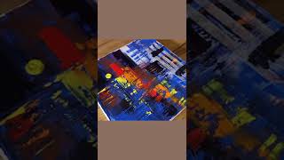 Abstract Cityscape Acrylic Painting #shorts #youtubeshorts