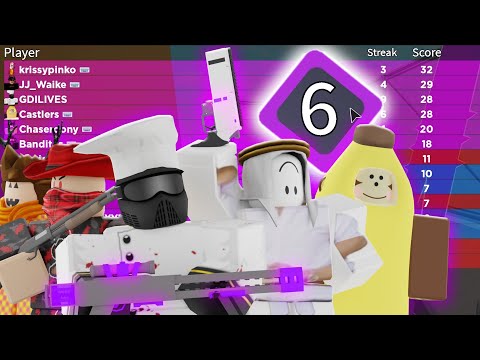 6 Arsenal Youtubers In One Purple Team Roblox Youtube - da team panda squad roblox