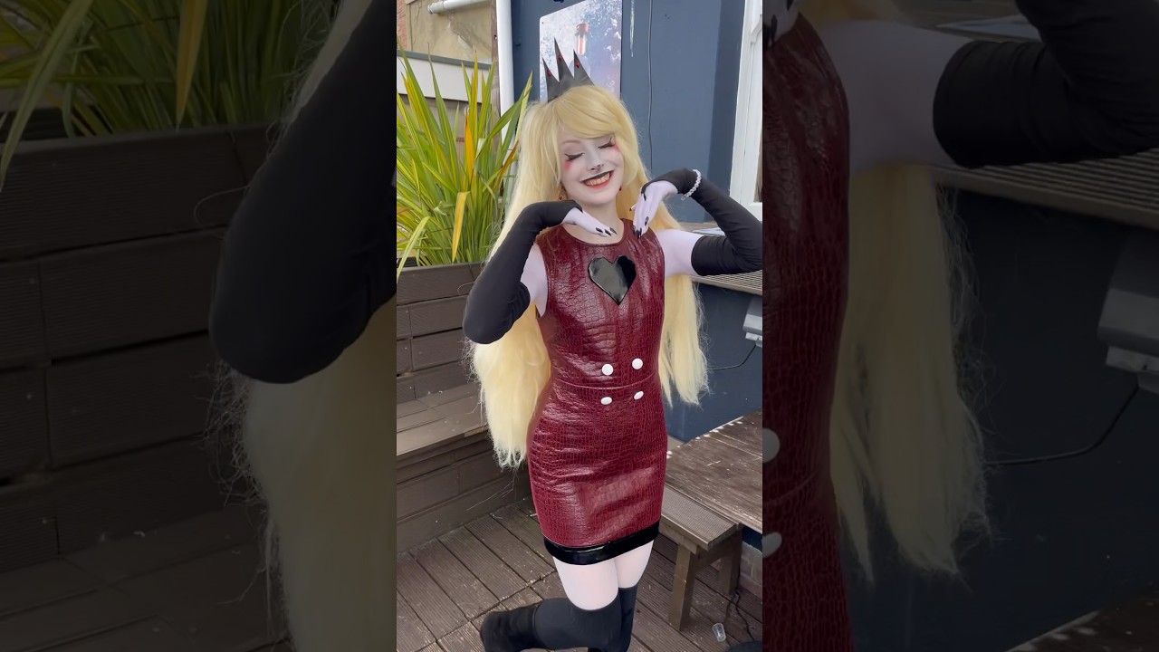 Outfit reveal with Charlie! #cosplay #hazbinhotel #hazbinhotelcosplay #charliemorningstar #meme