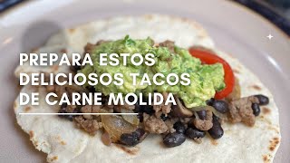 Como hacer tacos de carne molida con tortillas de harina hechas a mano  #shorts
