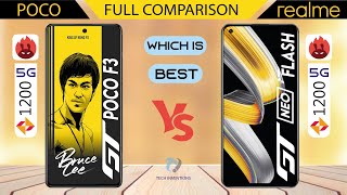 POCO F3 Gt VS Realme GT NEO Flash Full Comparison  Dimenisty 1200 Which One is Best