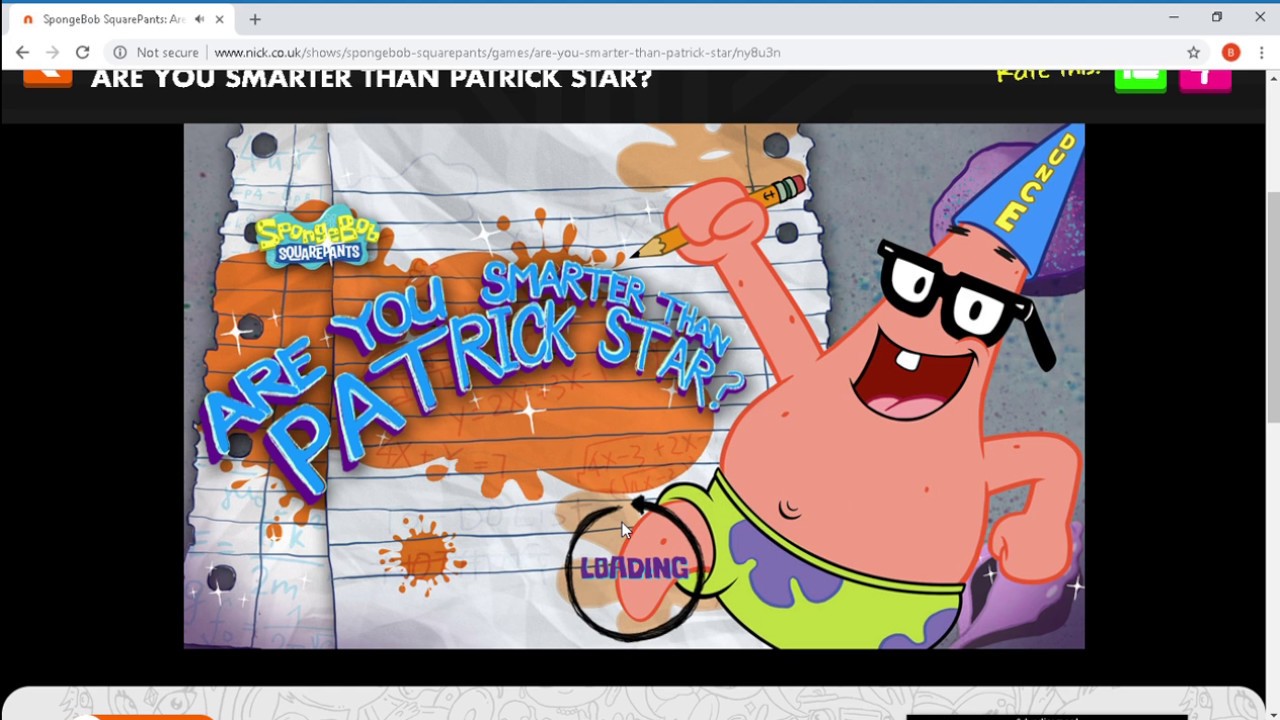 Nickelodeon: Are you smarter than Patrick Star quiz?(funny nickelodeon kid game) - YouTube
