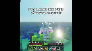Maden İşini Bitirip Yüzeye Çıkmışsındır | #minecraft #minecraftshorts #minecraftpe
