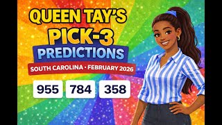 Queen Tay's pick 3 lottery predictions for South Carolina.