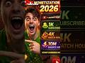 Monetization criteria 2026? #shorts