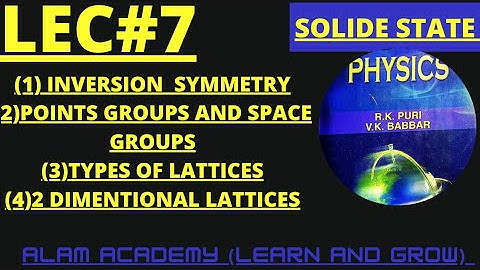 INVERSION SYMMETRY||POINT GROUPS AND SPACE GROUPS||Types of lattices|| 2Dimentional lattices