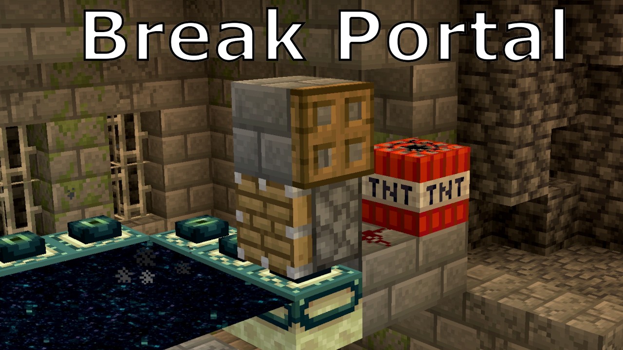 Как сломать рамки портала в Край в Minecraft 1.21 (поршневой метод)