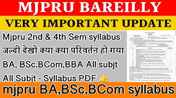 New updated Syllabus MJPRU 2nd and 4th semester 2023 | BA,BSc,BCom,BBA Syllabus pdf