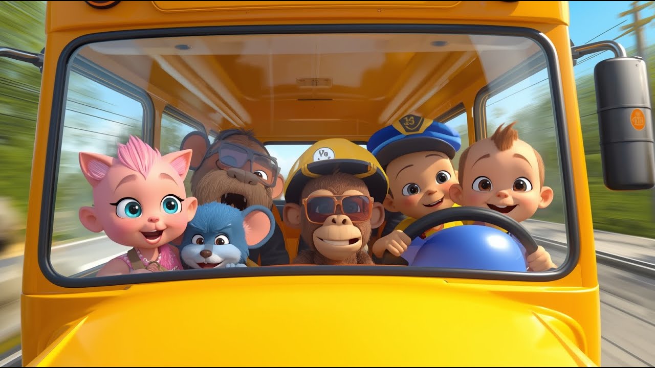 Monkey Bus Song | Wheels on the Monkey Bus | BabyBloomToons - YouTube