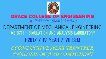 EX. NO :08 CONDUCTIVE HEAT TRANSFER ANALYSIS OF A 2D COMPONENT