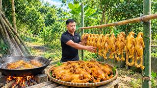 Whole Fried Chicken - Veteran fries in a giant pan over wood fire – Sells at village market