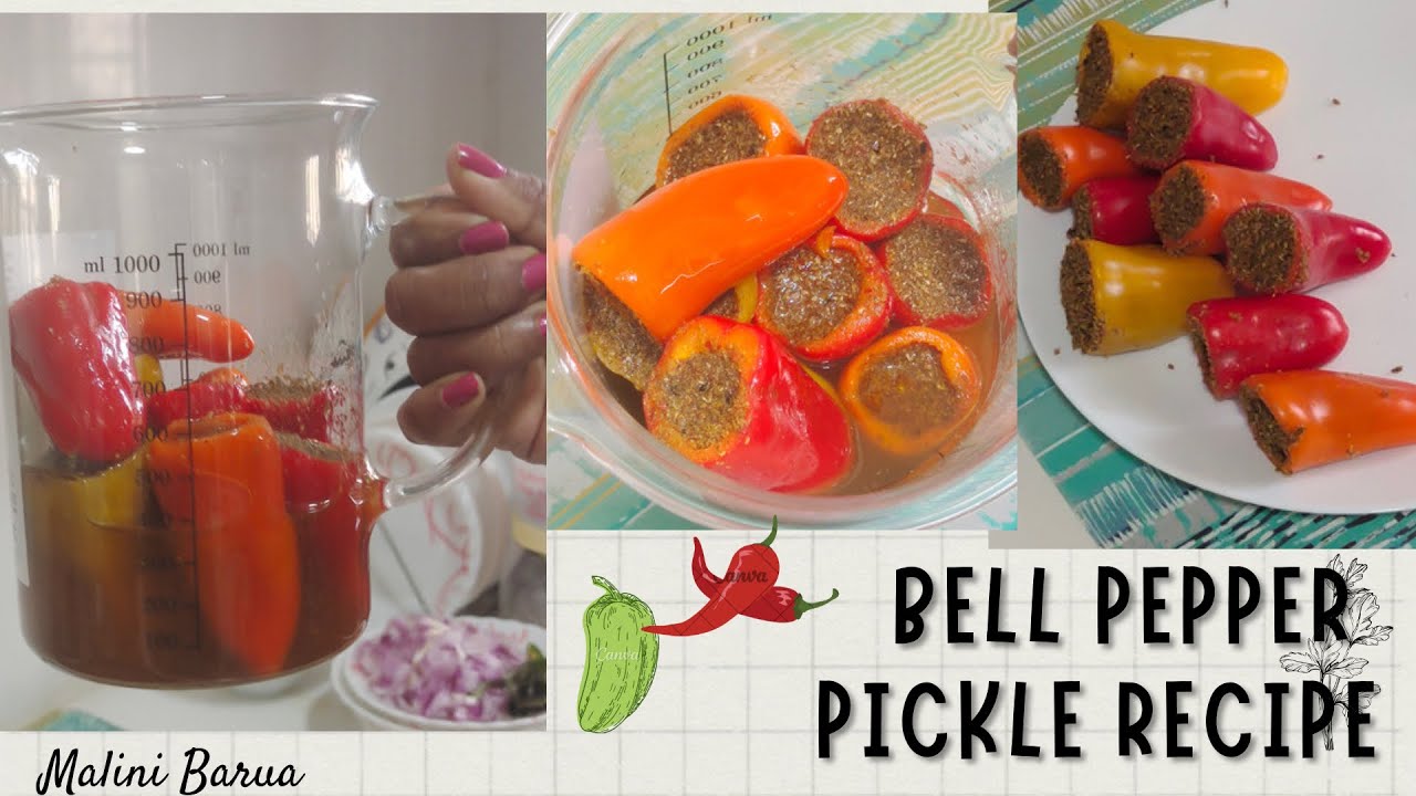 BELL PEPPER PICKLE RECIPE BY MALINI BARUA SIMPLE TO MAKE AND TASTY TO