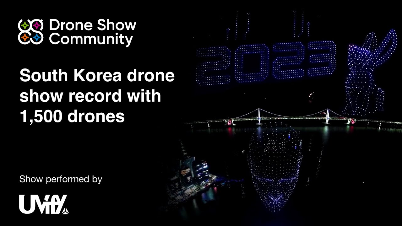 South Korea drone show record with 1,500 drones YouTube