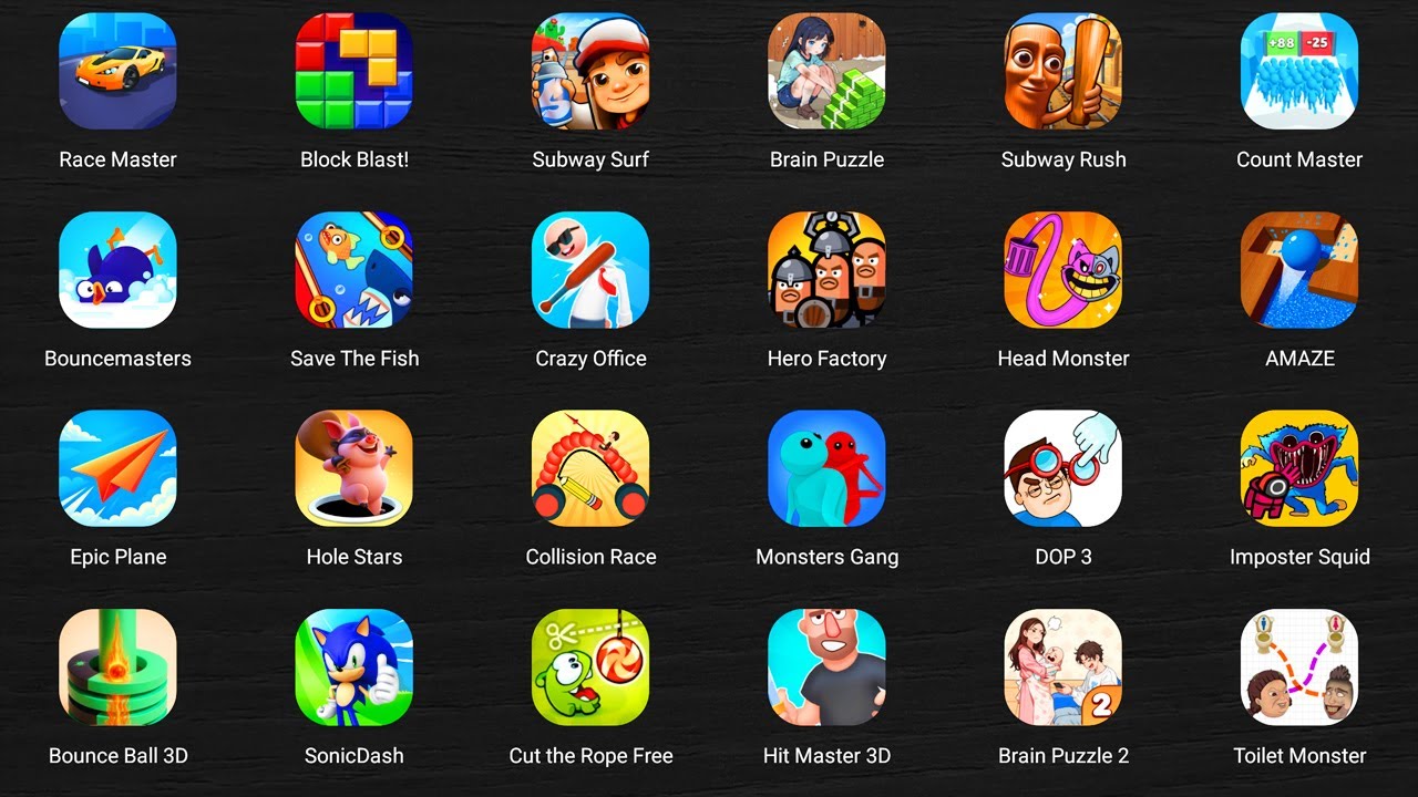 Roblox,Falcon Squad,Tank Stars,Stickman The Flash,Zombie Tsunami,Stardew Valley,Haunted Dorm...