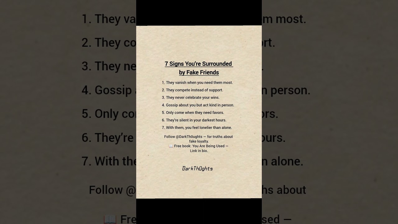 7 Signs of Fake friends |Psychological Facts 
