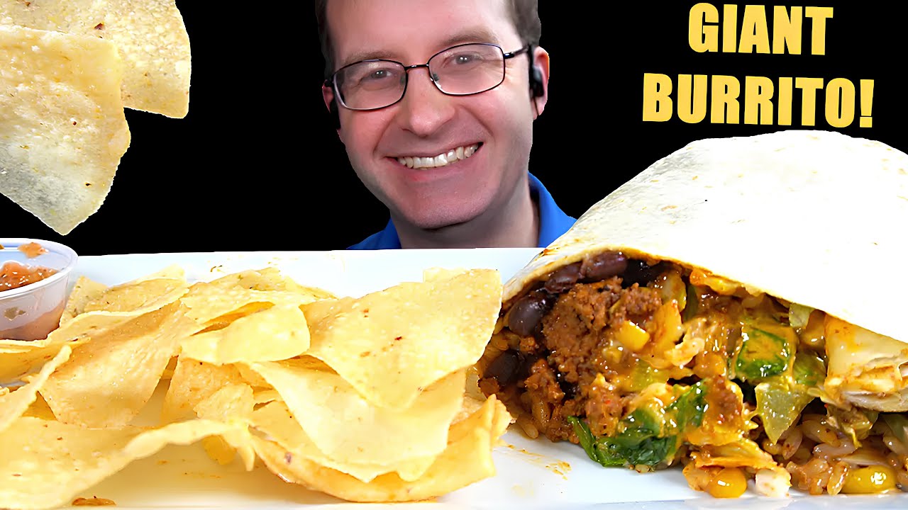 ASMR GIANT BURRITO MUKBANG EATING SOUNDS