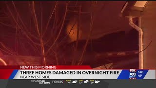 Three homes damaged in overnight fire