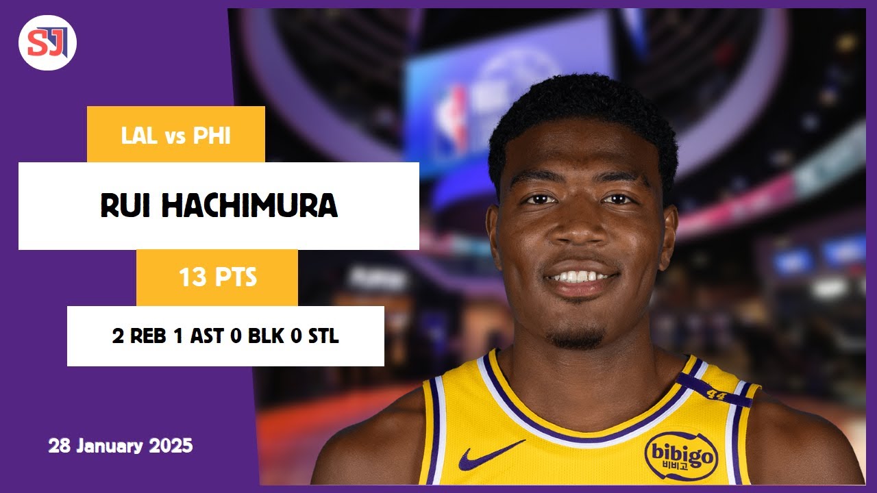 RUI HACHIMURA 13 PTS vs PHI 28 Jan 24-25 LAL Highlights - YouTube