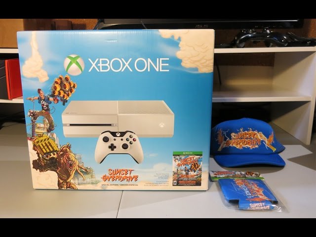 Sunset Overdrive Xbox One Bundle, The white Xbox One and Xb…