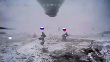 Russian troops are using motorcycles even during the snow, but FPV drones intercept them.