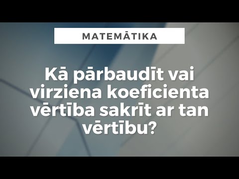 Kā pārbaudīt vai virziena koeficienta vērtība sakrīt ar tangenss vērtību?