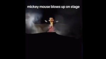 Mickey Mouse blows up on stage