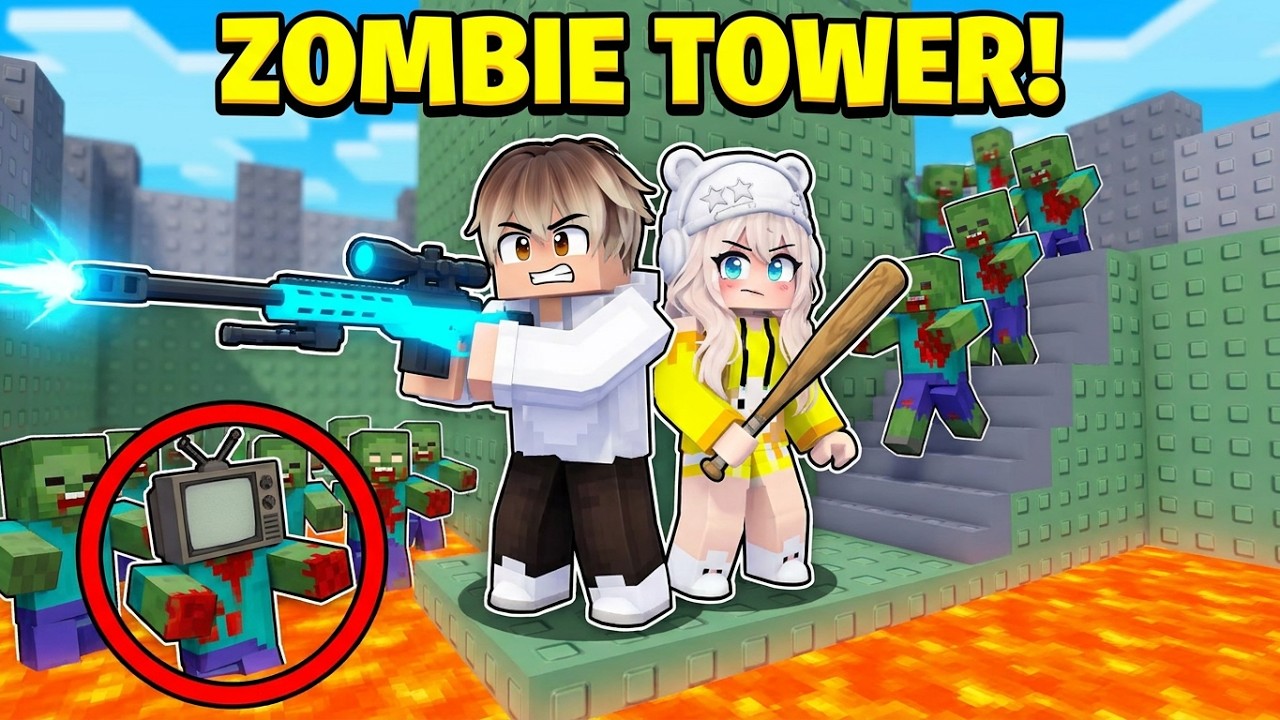 Saving My Friend in Tower Full of Zombie in Roblox!