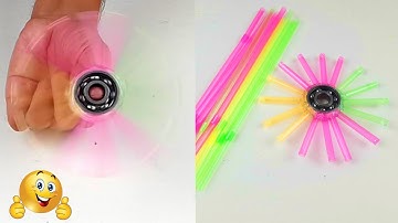How To Make a Drinking Straw Fidget Spinner - Straw Spinner