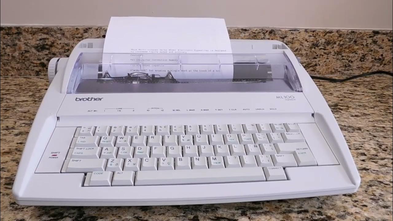 Typing Demo Brother Typewriter ML 100 No Cover YouTube