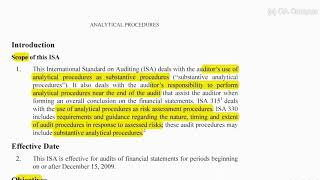 Substantive procedures - Part 7: Analytical procedures