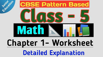 Class 5 Math chapter 1 worksheet |CBSE Class 5 Math lesson 1 Number system worksheet  |