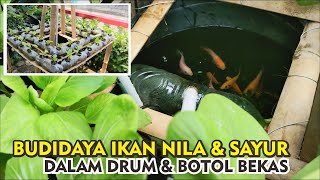 Aquaponik Botol & Drum Bekas Minimalis | Budidaya Ikan Nila | TUTORIAL