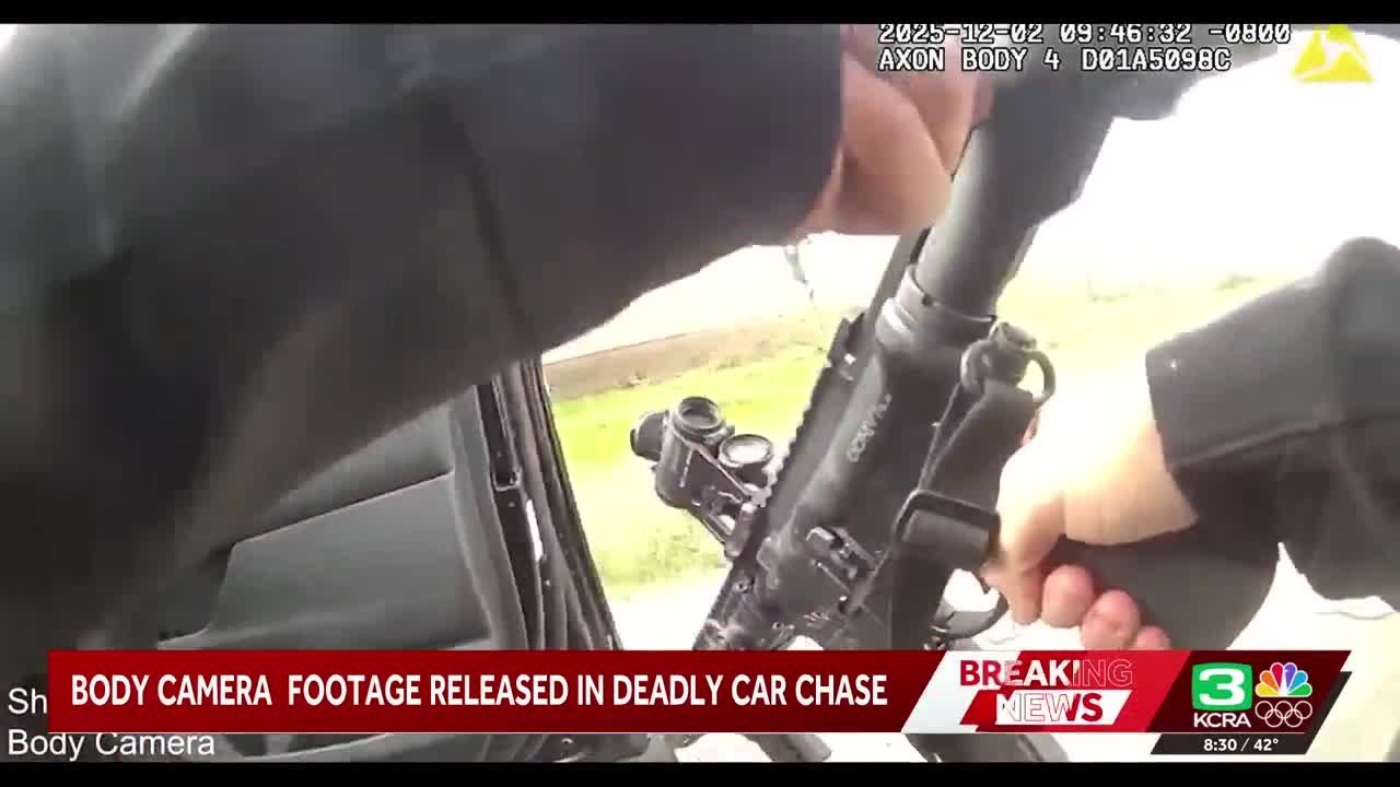 Body camera video shows deputy pursuit, crash and shooting of a former deputy who killed son in E...