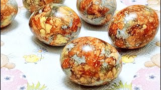 How to color EASTER EGGS beautifully without dyes/ MARBLE eggs in Onion Husk and Karkade Tea