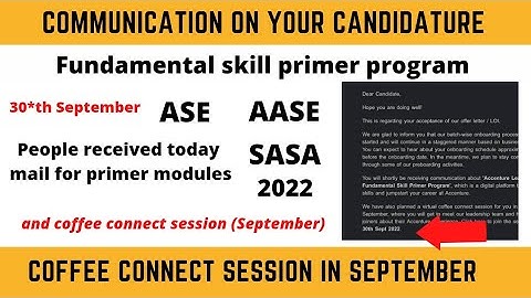 communication on your candidature || ASE || AASE || SASA || 2022 || Fundamental skill primer ||
