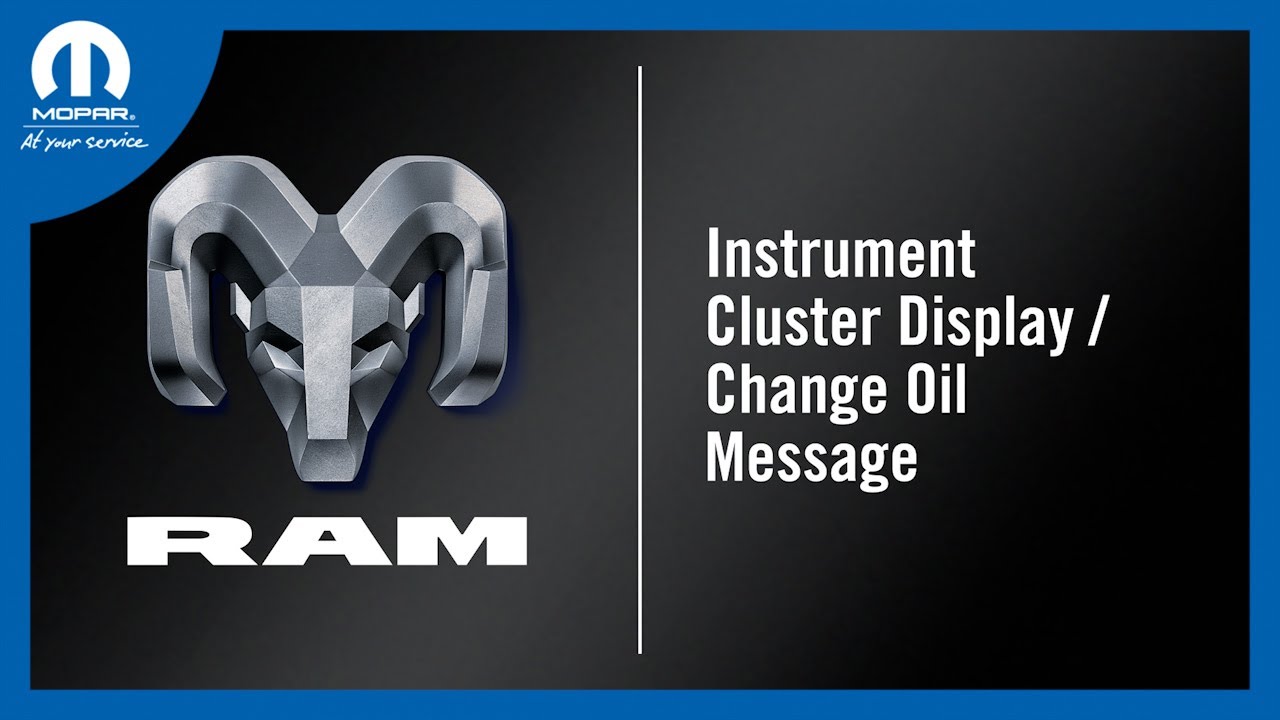 Instrument Cluster Display / Change Oil Message | How To | 2026 Ram 1500