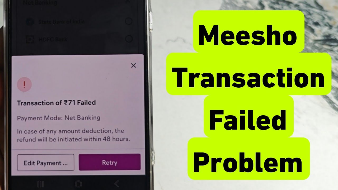 Meesho Transaction Failed Problem - YouTube