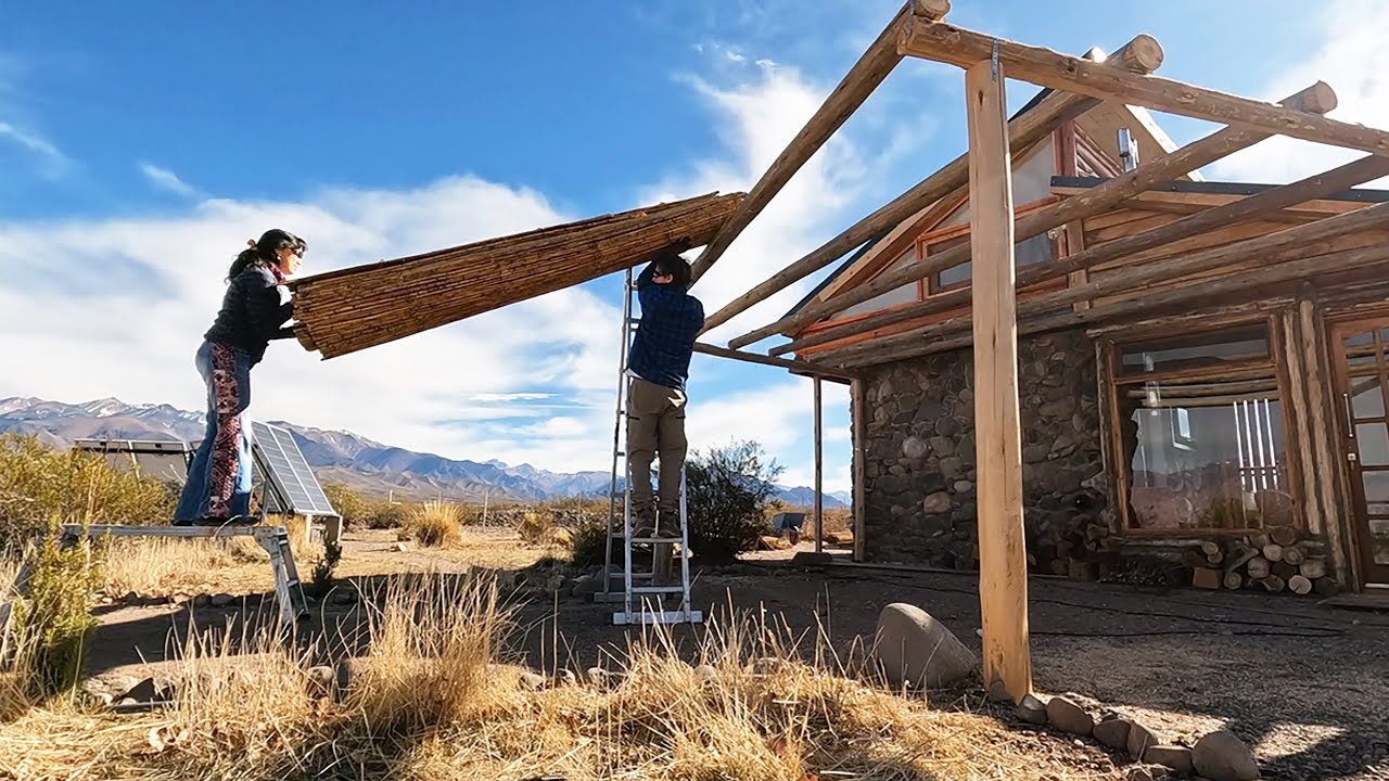 ASÍ CONSTRUIMOS EL TECHO DE CAÑA PARA NUESTRA GALERIA EN LA MONTAÑA
