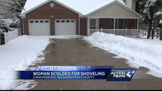 Police called on woman, 73, who shovels snow into street